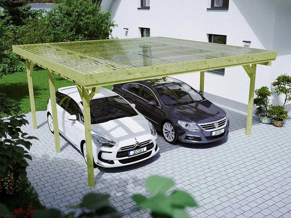 <p>Doppel-Carport Bonn 2 </p><p>Länge: 510 cm, Breite: 500 cm</p><p>Kiefer KDI</p>